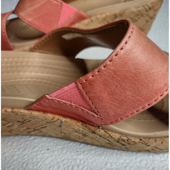 CROCS | Shoes | Crocs Slip On Wedge Sandals Size 6 Peach | Poshmark